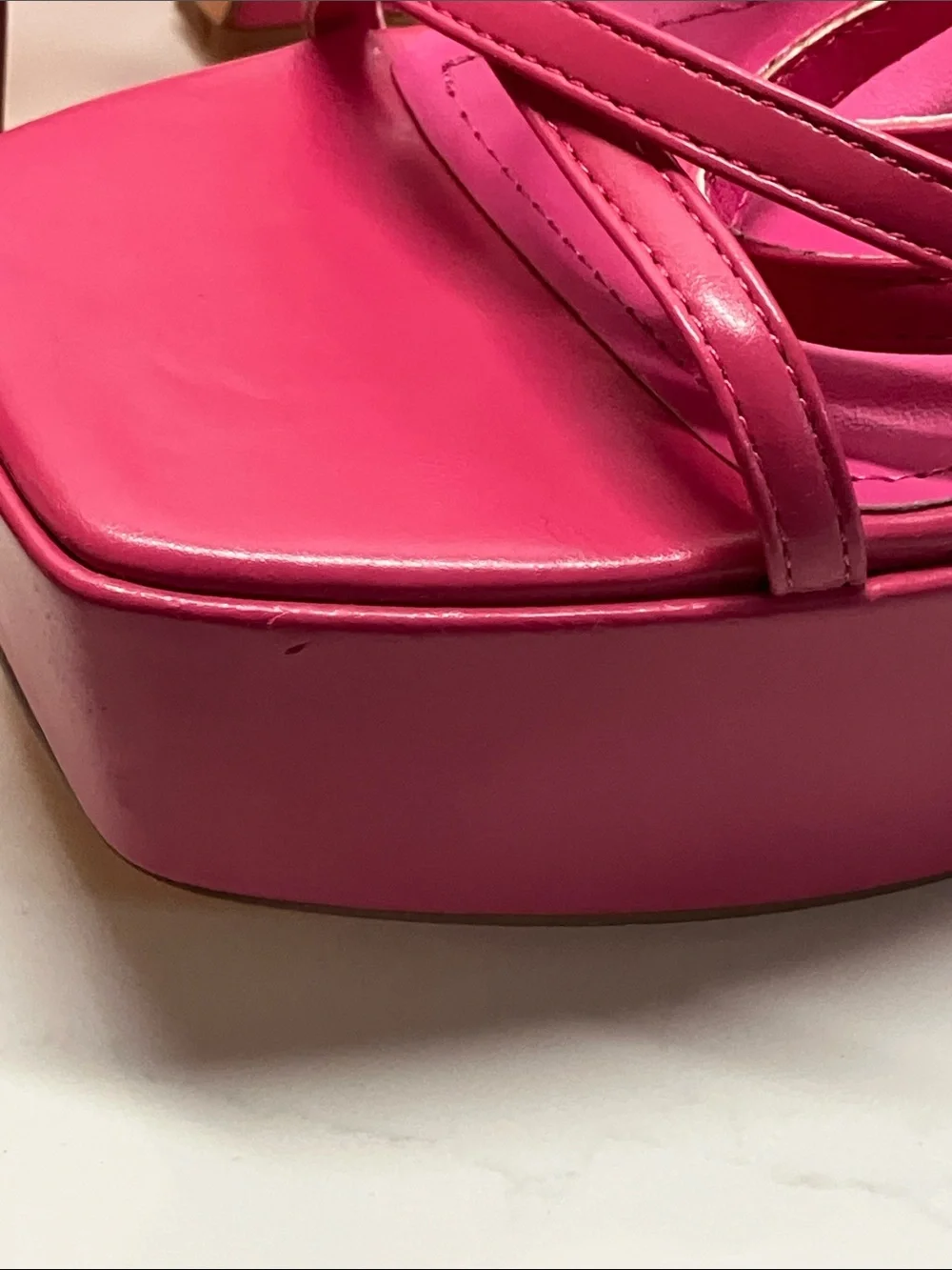 So Me Fuchsia Strappy Platform Heels